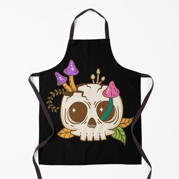 Item preview, skull with mushrooms designed and sold by happygreenshop.