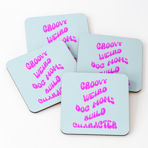 Item preview, Groovy Weird Dog Moms Build Character, Dog Lovers Purple Retro Wave Quote designed and sold by DiensDesign.