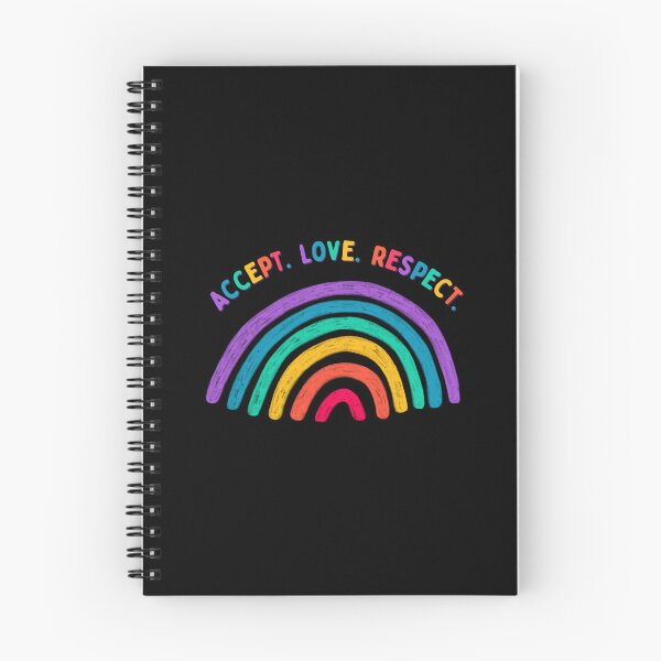 Item preview, Kids/Adults "Accept. Love. Respect." Tee shirt with Pride Rainbow. Unisex designed and sold by Hello-Parsnip.
