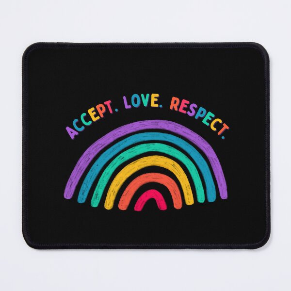 Item preview, Kids/Adults "Accept. Love. Respect." Tee shirt with Pride Rainbow. Unisex designed and sold by Hello-Parsnip.
