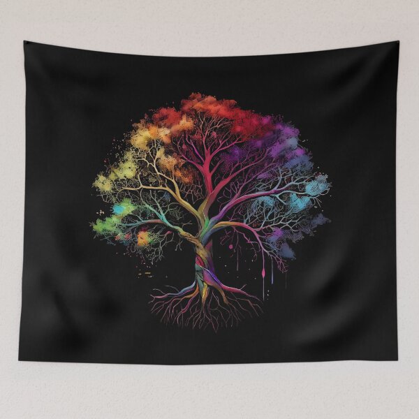 Item preview, Celtic Pagan Wiccan Tree of Life in Rainbow Colors designed and sold by CGSGraphics.