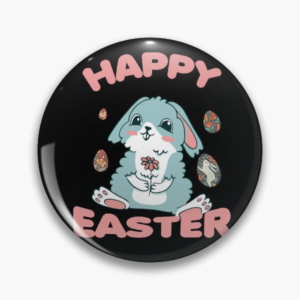 Item preview, easter bunny and the quote "Happy easter" designed and sold by justbejoker.