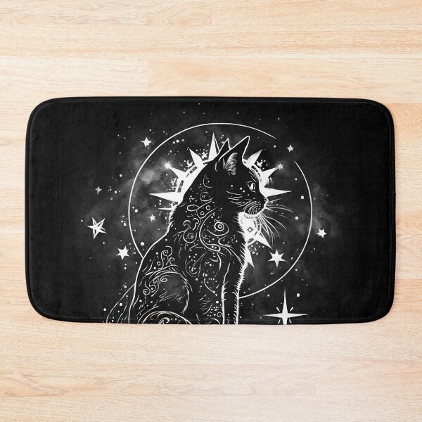 Item preview, Celestial Holly Cat Surrounded by Stars Ink Tattoo designed and sold by Wishinglob.