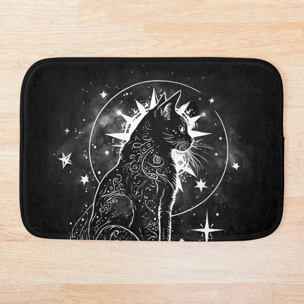 Item preview, Celestial Holly Cat Surrounded by Stars Ink Tattoo designed and sold by Wishinglob.