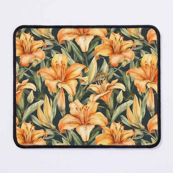 Item preview, Orange Daylilies Day Lilies Watercolor Pattern  designed and sold by ClairesPatterns.