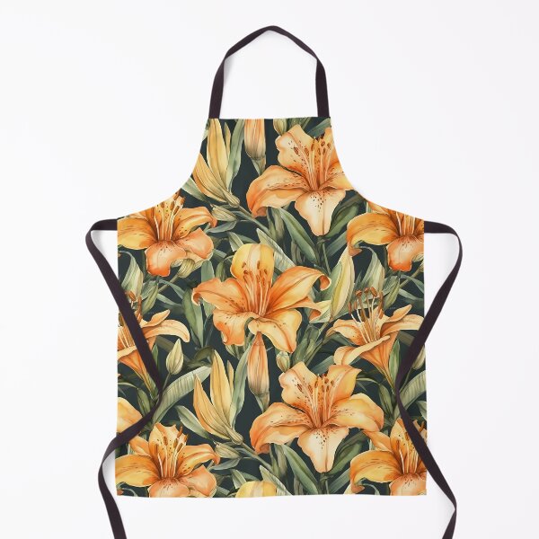 Item preview, Orange Daylilies Day Lilies Watercolor Pattern designed and sold by ClairesPatterns.
