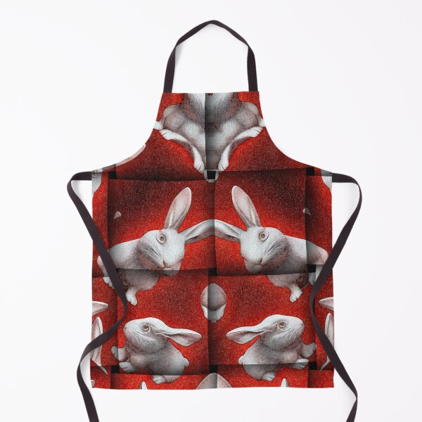 Item preview, *Unique Red White Cool Square rabbit Shape Patchwork Pattern* designed and sold by Ralek.