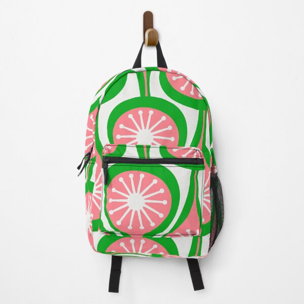 Item preview, Mid Century Modern Atomic Drops Retro Pattern in Bright Spring Green and Pink designed and sold by kierkegaard.