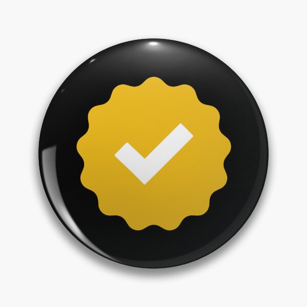 Item preview, gold checkmark - verified check mark - gold ribbon verified mark meme designed and sold by MillennialMemer.
