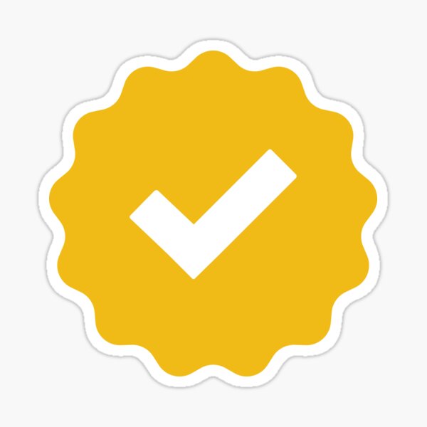 Blue And Golden Check Mark Icon Bluegold Tick Logo Verified Checkmark Emoji  Verification Badge Verified Account Symbol Similar To Twitter High-Res  Vector Graphic - Getty Images