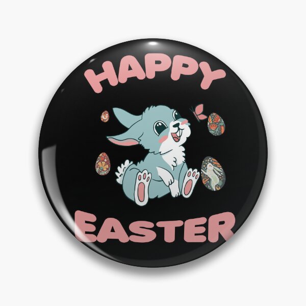 Item preview, easter bunny and the quote "Happy easter" designed and sold by justbejoker.