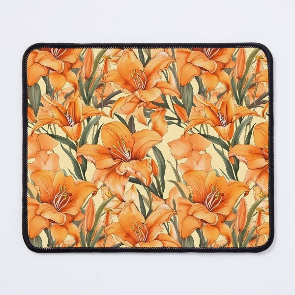 Item preview, Orange Day Lilies Daylilies Watercolor Pattern designed and sold by ClairesPatterns.