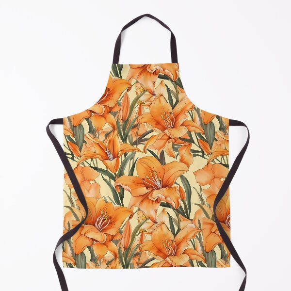 Item preview, Orange Day Lilies Daylilies Watercolor Pattern designed and sold by ClairesPatterns.