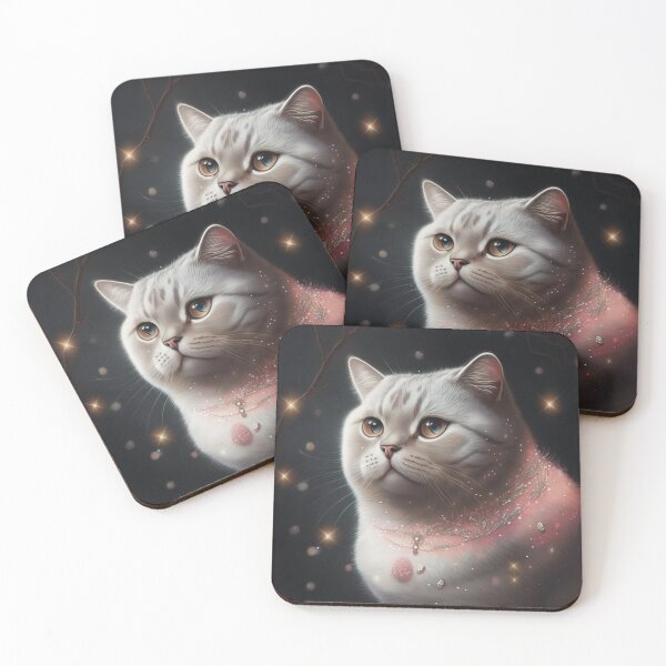 Artikelvorschau, Trully Illuminating White British Shorthair Cat entworfen und verkauft von Nocturne  Paws.