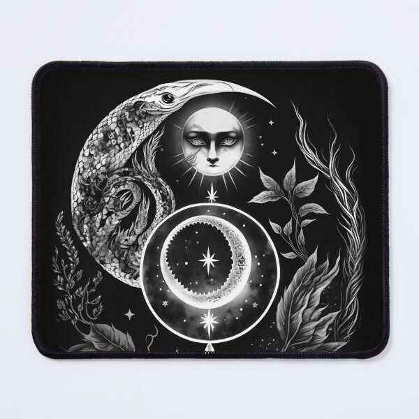 Item preview, Celestial Moon Face and Crescent Witchy Ink Tattoo designed and sold by Wishinglob.