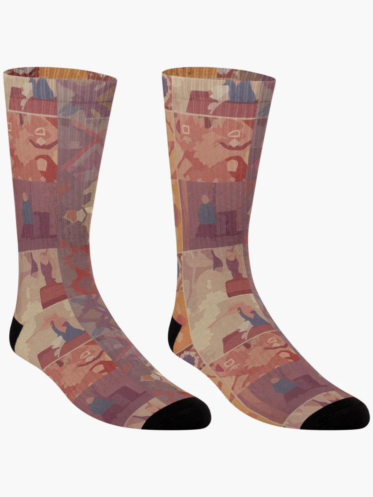 Thumbnail 3 of 5, Socks, Retro Tile Pattern Colorful designed and sold by RetroTile.