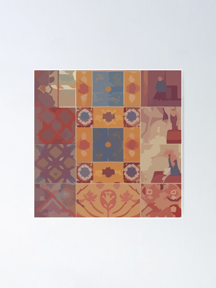 Thumbnail 1 of 3, Poster, Retro Tile Pattern Colorful designed and sold by RetroTile.