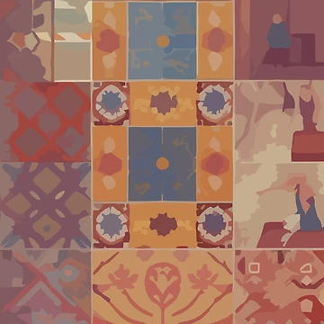 Artwork thumbnail, Retro Tile Pattern Colorful by RetroTile