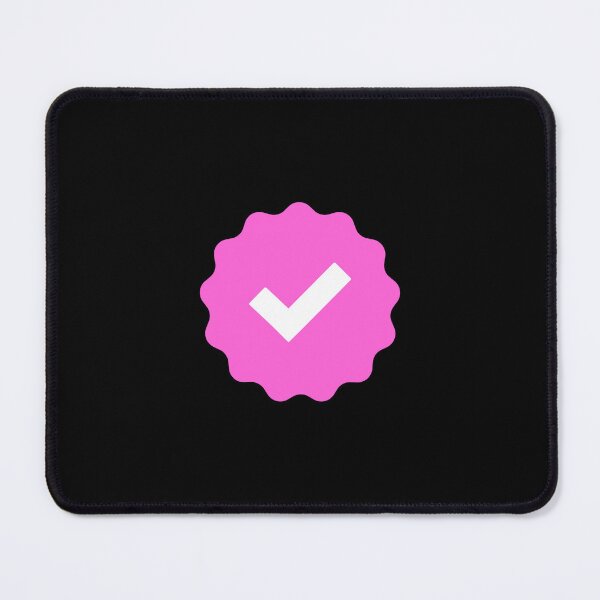 Item preview, pink checkmark - verified check mark - pink ribbon verified mark meme designed and sold by MillennialMemer.