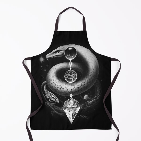 Item preview, Celestial Crystal Snake Witchy Art Drawing Ink Tattoo designed and sold by Wishinglob.