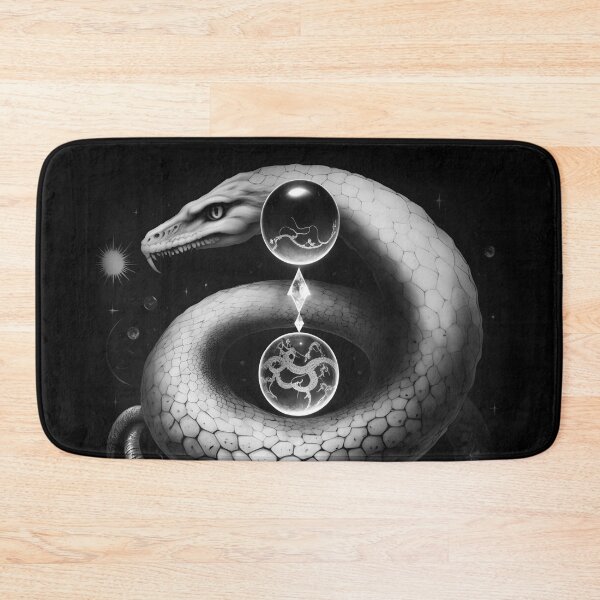 Item preview, Celestial Crystal Snake Witchy Art Drawing Ink Tattoo designed and sold by Wishinglob.