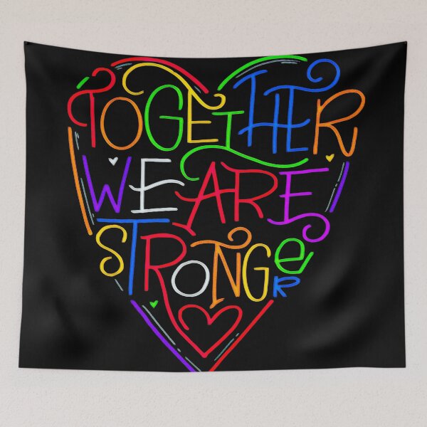 Item preview, "Together We Are Stronger" Inspirational Quote in Heart Shape T-Shirt Design designed and sold by deepakrode7.