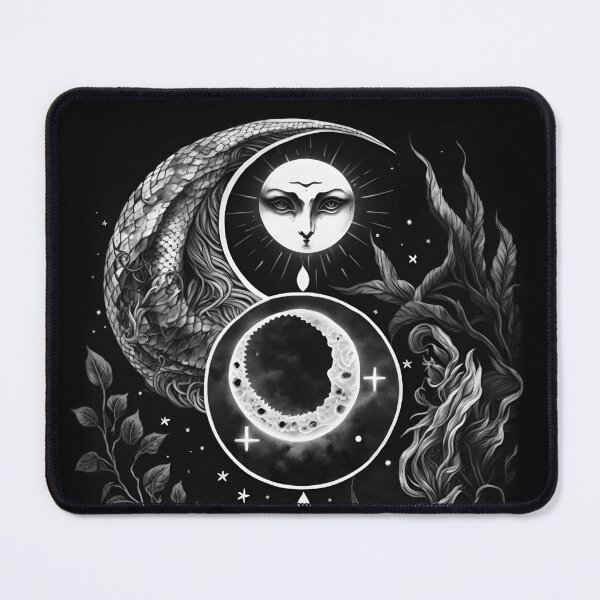Item preview, Celestial Moon Face Crescent Botanicals Witchy Tattoo designed and sold by Wishinglob.