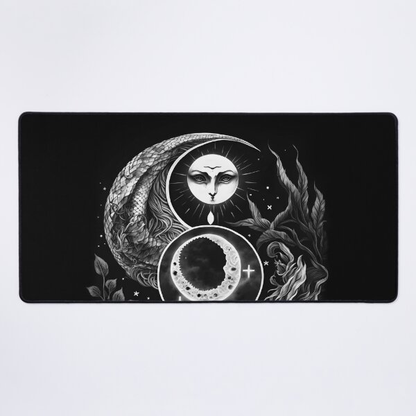 Item preview, Celestial Moon Face Crescent Botanicals Witchy Tattoo designed and sold by Wishinglob.