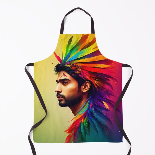 Item preview, LGBT Art, Indian Male, Man, Rainbow Feathers, Digital Art designed and sold by Mark Harrop.