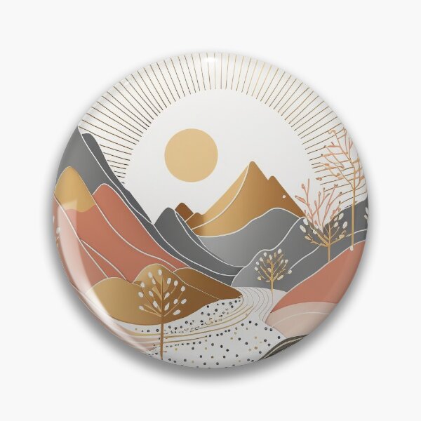 Item preview, Sunset Mountain Landscape | Minimalist Boho Design designed and sold by SimoneAI.