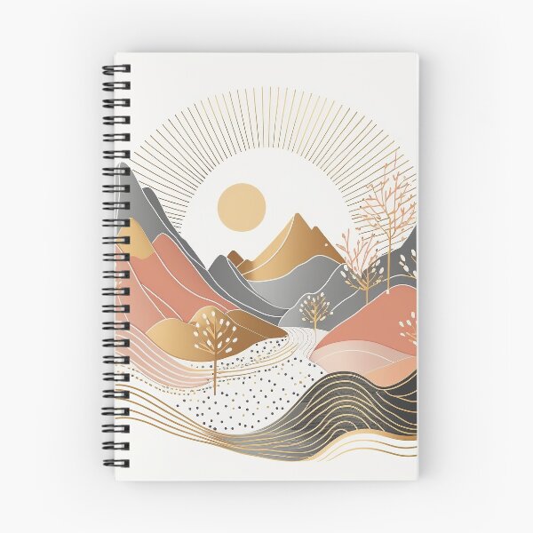Item preview, Paisaje de montaña al atardecer | Diseño bohemio minimalista. designed and sold by SimoneAI.