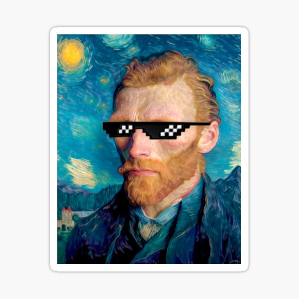 "van gogh hyper realistic portrait" Sticker for Sale by sadieillust
