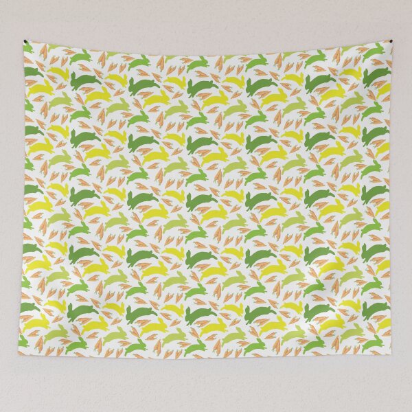 Item preview, "Run Rabbit Run", rabbits in a carrot field Spring print designed and sold by LaylaEvans1.