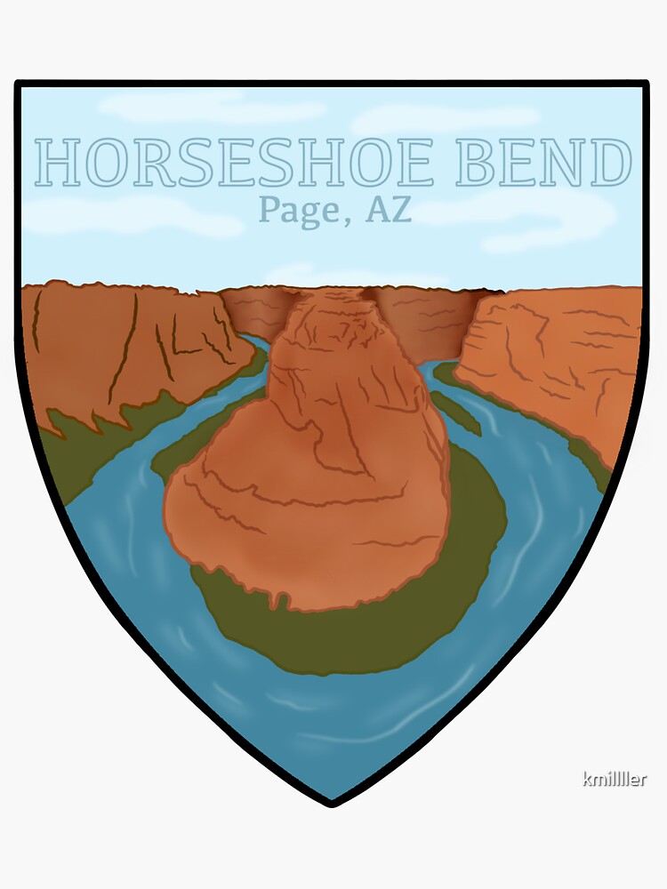 Thumbnail 3 of 3, Sticker, Horseshoe Bend designed and sold by kmillller.