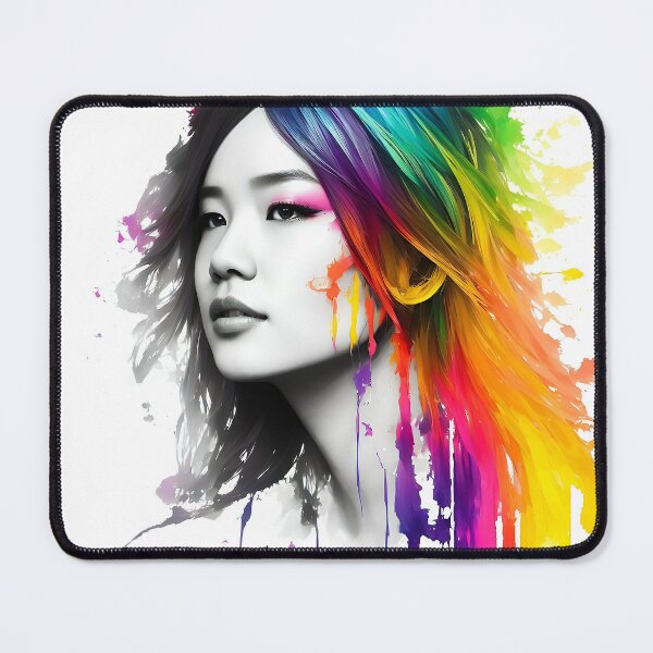 Item preview, LBGT Art, Asian Female, Girl, Rainbow Paint Splash, Digital Art designed and sold by Mark Harrop.