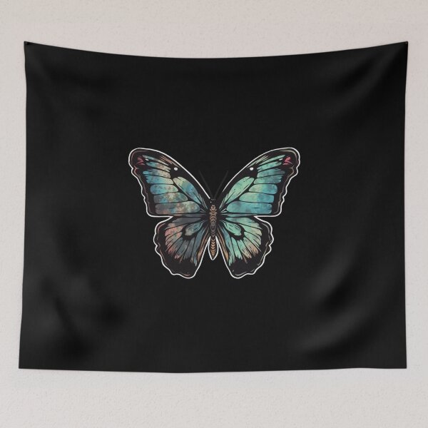 Item preview, Super Cool Butterfly with Blue Geometry Pattern designed and sold by c4k5llc.