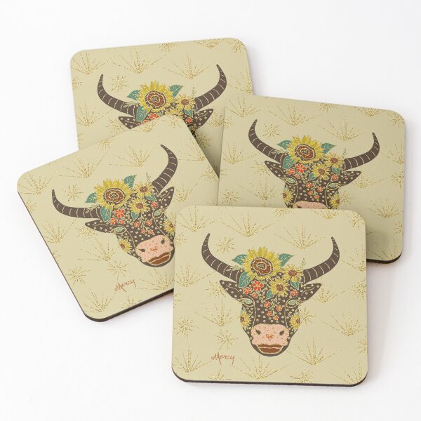 Item preview, Clarabelle the Floral Cow designed and sold by MarcyBrennanArt.