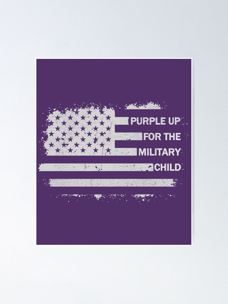 Purple Up T Shirt Month Of Military Child Kids Awareness