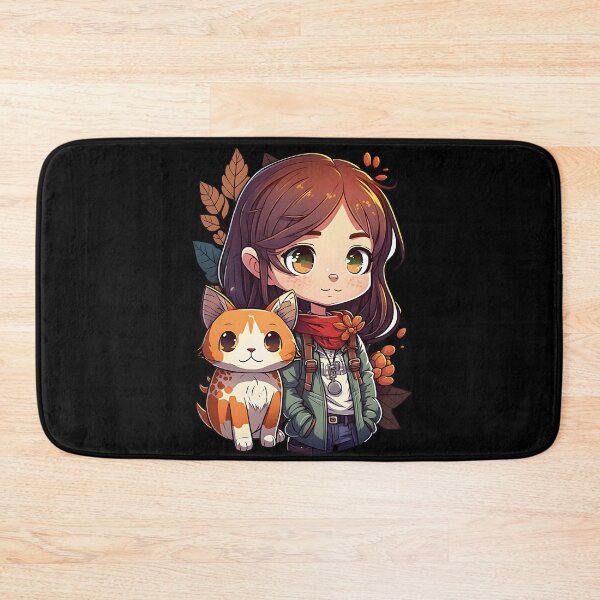 Item preview, Cat & Girl Kawaii Anime Retro Fall Cat Lover designed and sold by SecretDicer.