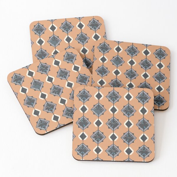 Aperçu de l'œuvre Retro Tile Pattern Light Orange and Black shades with little White details créée et vendue par RetroTile.