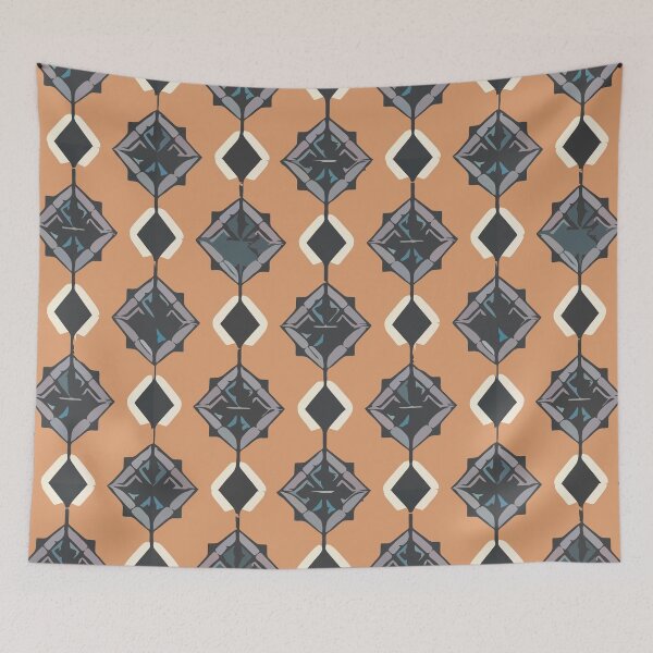 Item preview, Retro Tile Pattern Light Orange and Black shades with little White details designed and sold by RetroTile.