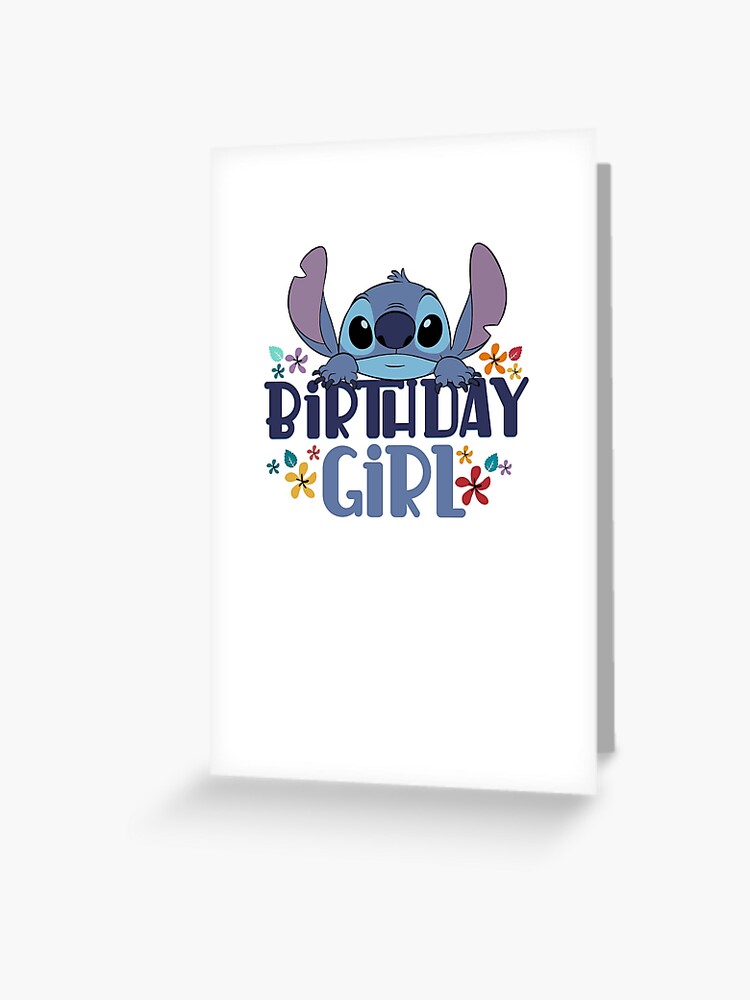 Fille d'anniversaire Lilo & Stitch | Carte de vœux