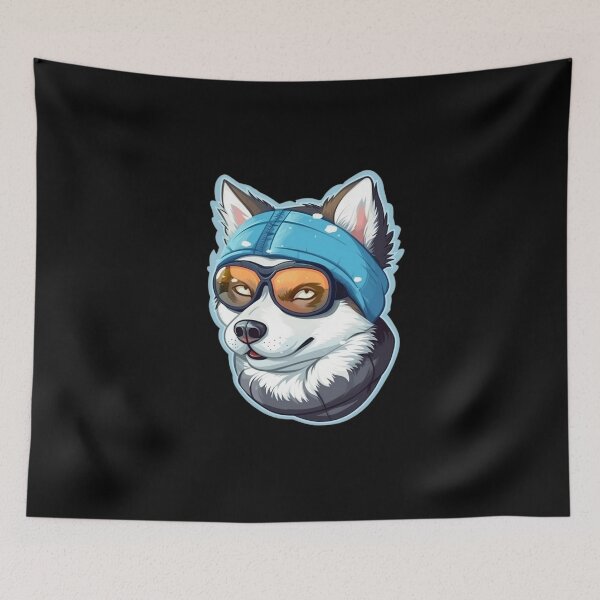 Item preview, Cool Snowboarding Husky Dog designed and sold by c4k5llc.