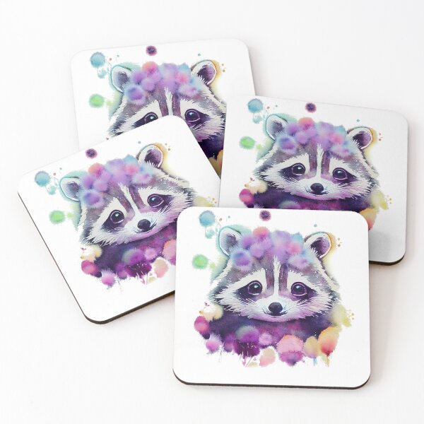 Item preview, Racoon Kawaii Watercolor Painting - Forest Critter Animal Chibi Lover designed and sold by Top Seller ⭐⭐⭐⭐⭐ 5/5.