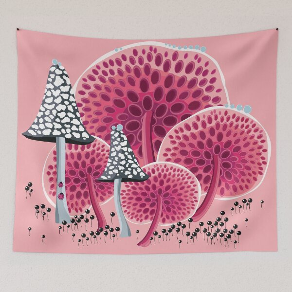Item preview, Group of pink mushrooms designed and sold by Alex  Blud.