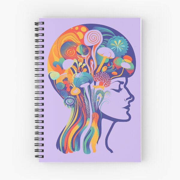 Item preview, Brain on Magic Psychedelic Mushrooms | Vivid Imagination | Psychedelic Woman's Profile designed and sold by mindexploration.