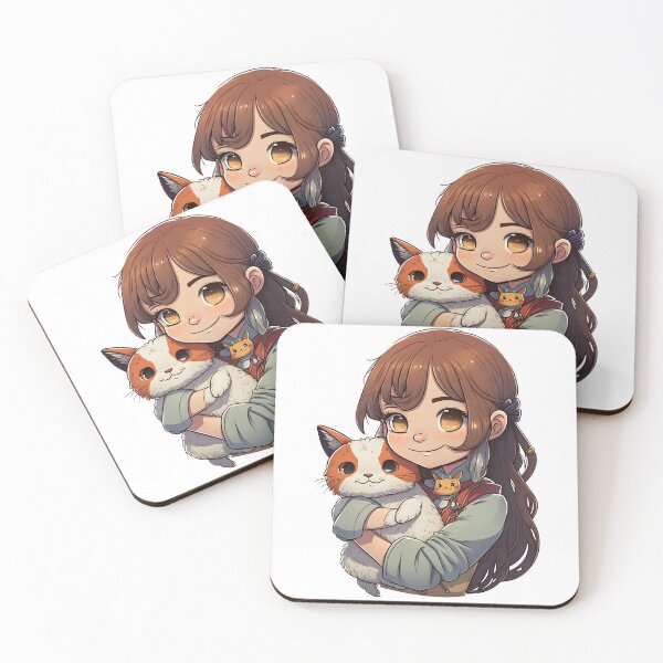 Item preview, Cat & Girl Kawaii Anime Cute Cat Lover designed and sold by SecretDicer.