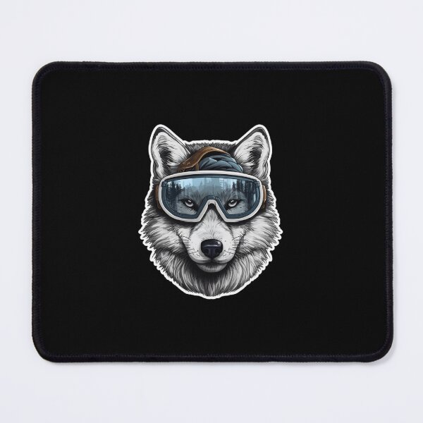 Item preview, Snowboarding Wolf in Goggles designed and sold by c4k5llc.