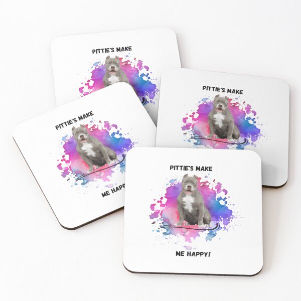 Item preview, Pittie's make me happy-I love Pitbull's-colorful Pitbull designed and sold by Janetlousart.