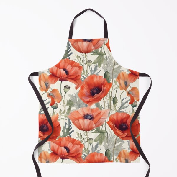 Item preview, Poppies Red Poppy Watercolor Pattern  designed and sold by ClairesPatterns.